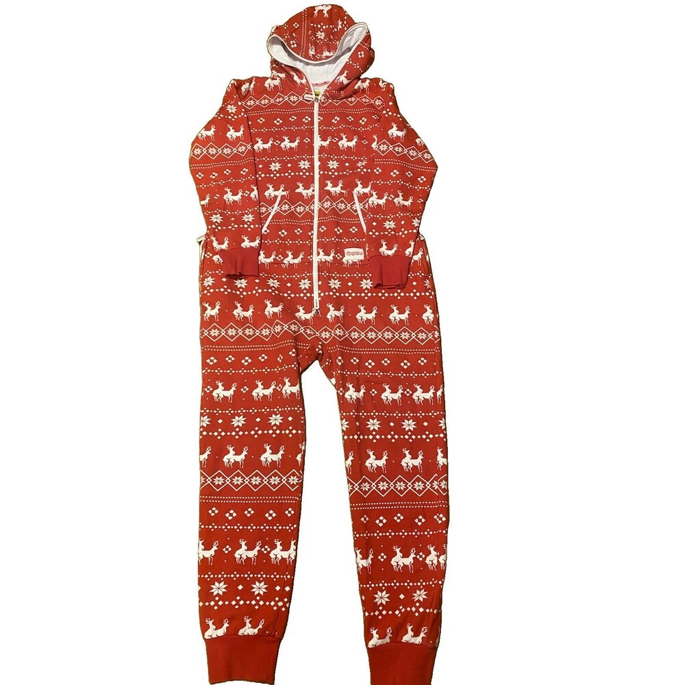 Tipsy Elves Humping Reindeer One Piece Pajamas XL Naughty Christmas Gag Gift